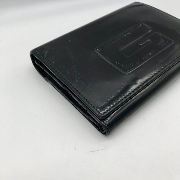 Gucci Black Patent Leather Tri-Fold Embossed Wallet - Picture 6 of 12